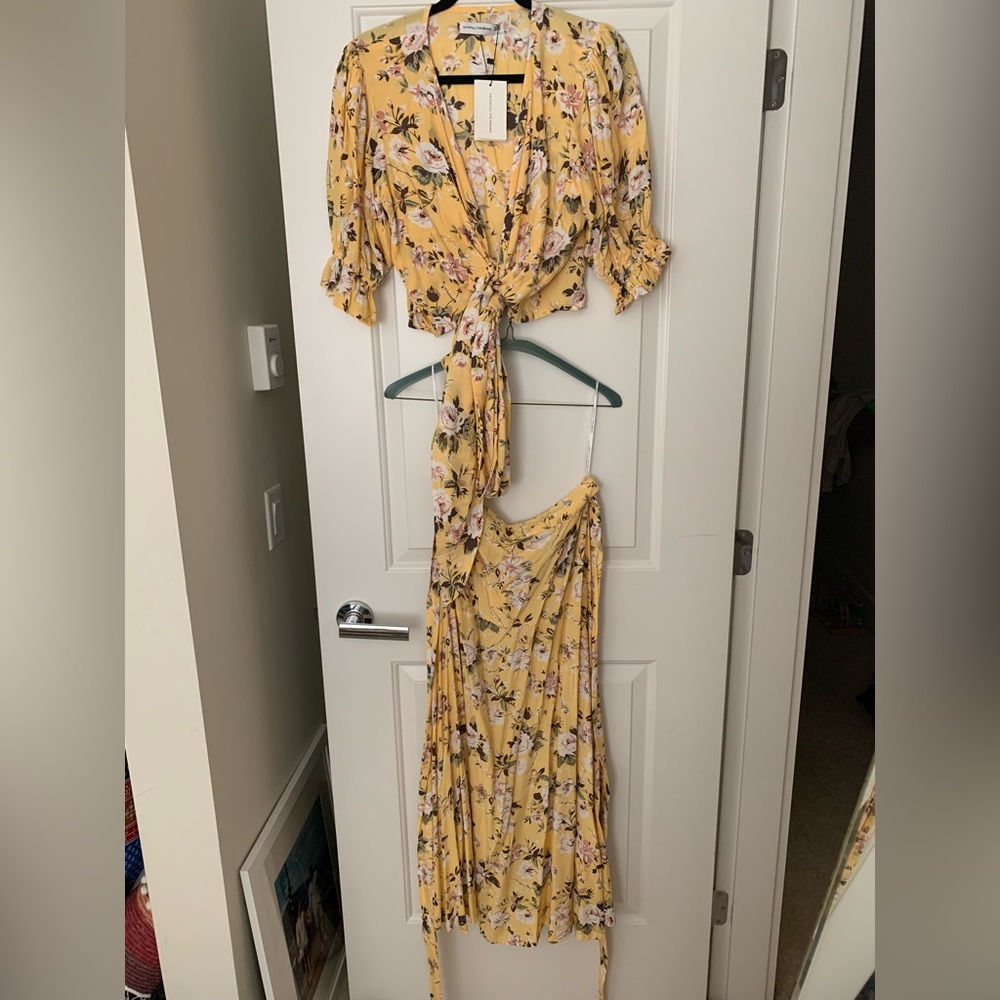 Faithfull the Brand Yellow Floral Dress